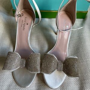 Kate Spade Ivory Satin Bow Heels size 8.5